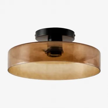 Plafon De Teto Para Casa De Banho Jaxal Castanho Fumado & Ø35 Cm - Sklum