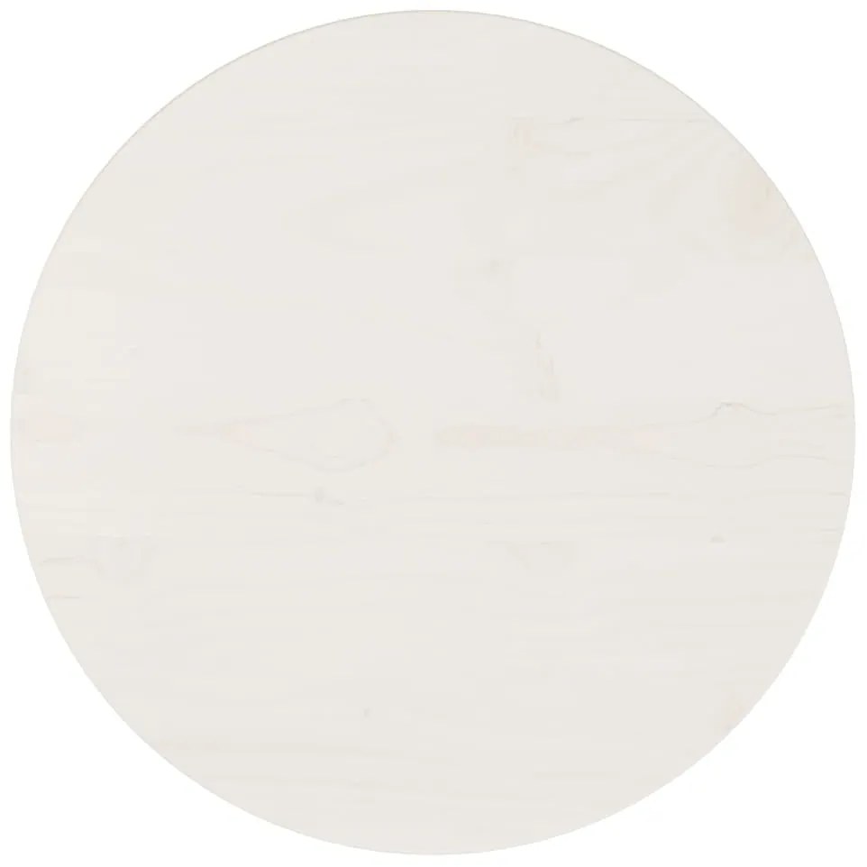 Tampo de mesa pinho maciço Ø40x2,5 cm branco