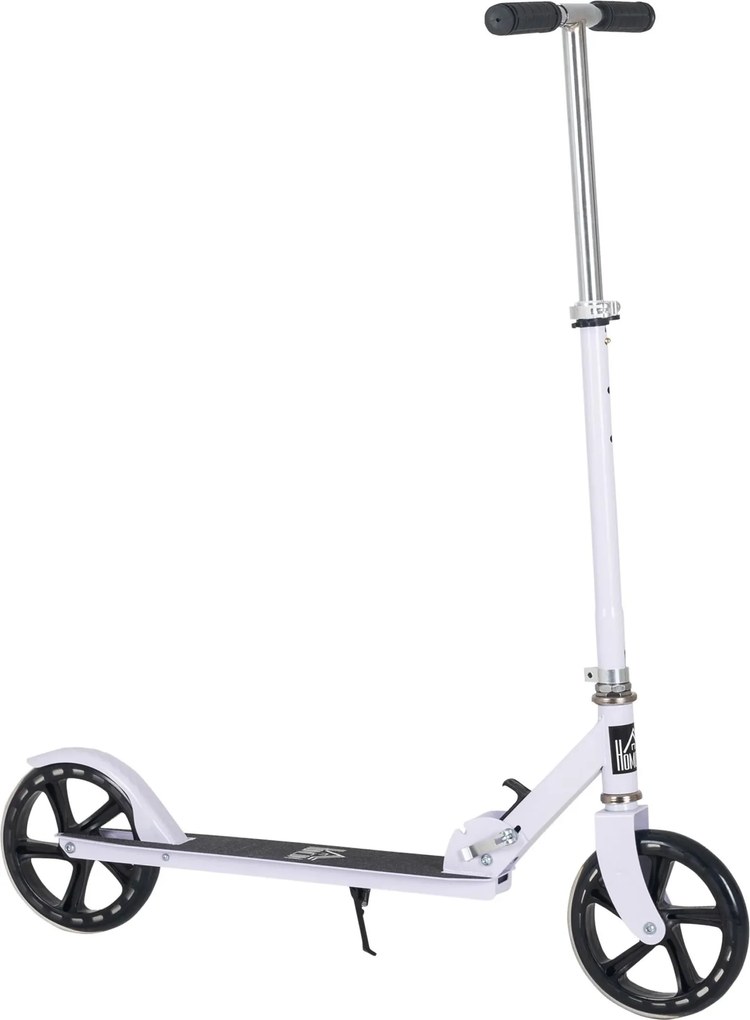 Trotinete Dobrável para Crianças de 7 a 14 Anos Trotinete Infantil com Guiador Ajustável em 4 Níveis e Travão 88x37x75-100cm Branco