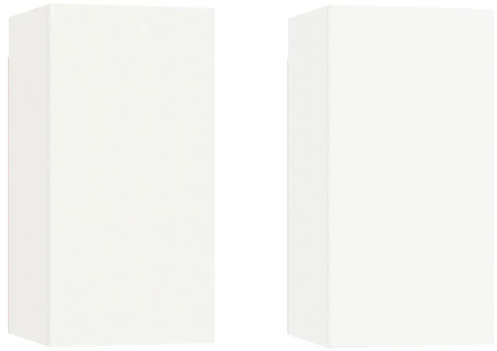 Conjunto móveis de TV 4 pcs madeira processada branco