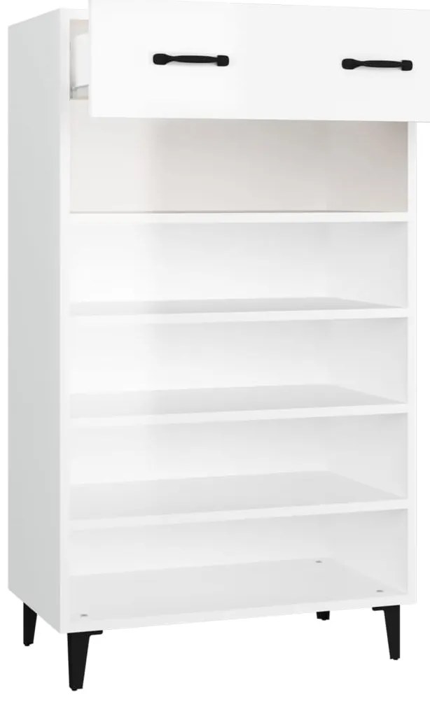 Sapateira 60x35x105 cm derivados de madeira branco brilhante