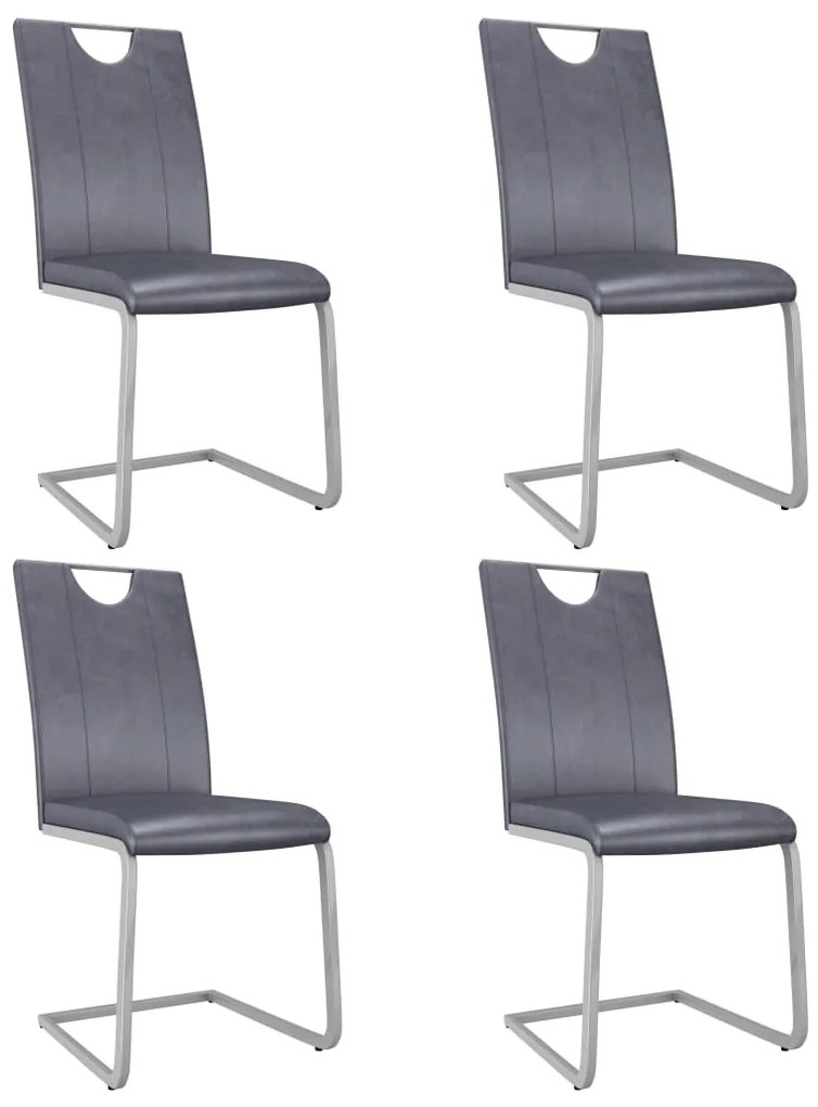 vidaXL Cadeiras de jantar 4 pcs couro artificial cinzento camurça
