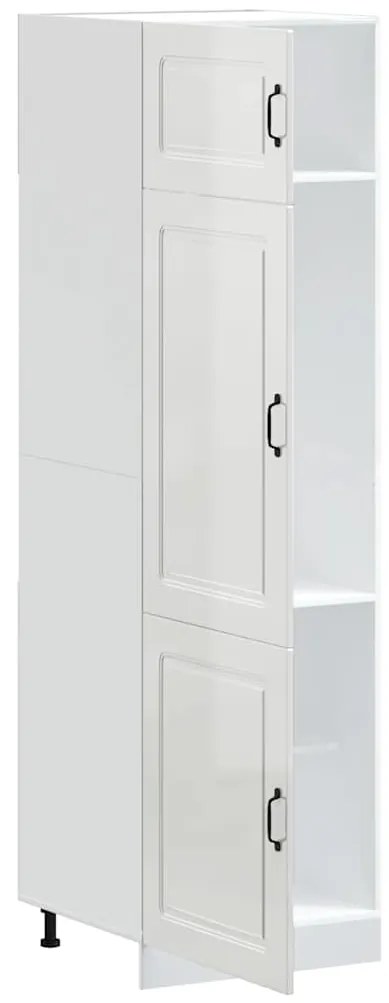 Armário de cozinha Kalmar derivados de madeira branco brilhante