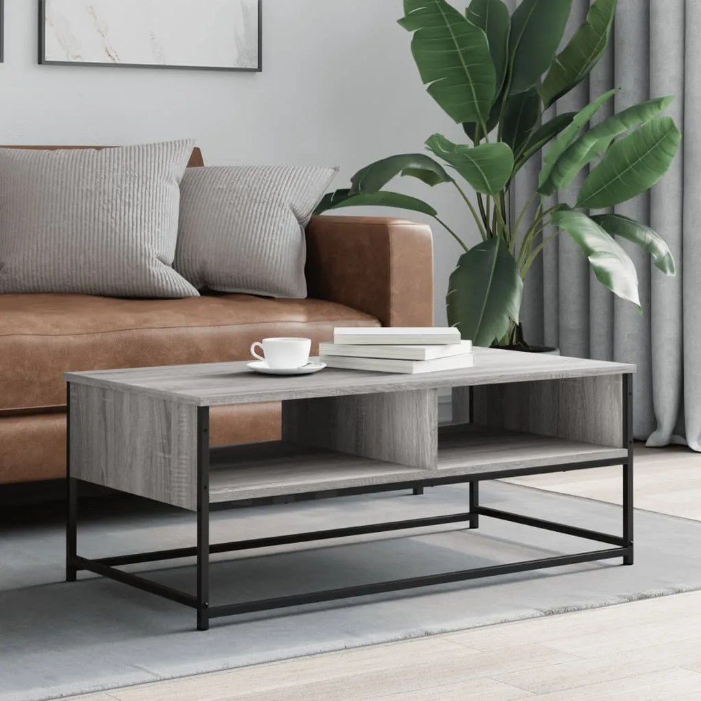 vidaXL Mesa de centro 100x51x40cm derivados de madeira cinzento sonoma
