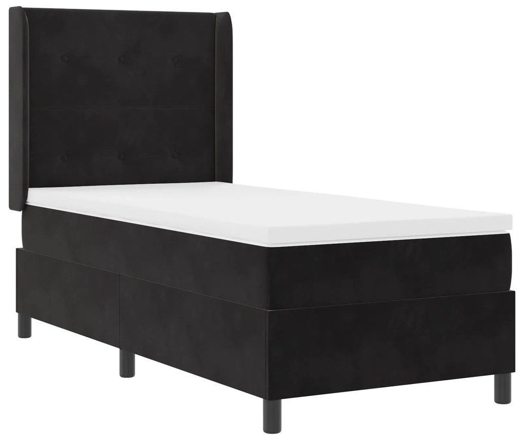 Cama Box com Colchão vidaXL Preta 90x190 cm Veludo