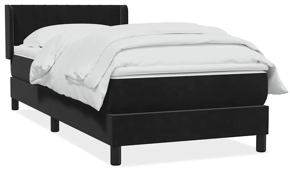 vidaXL Cama com molas/colchão 90x220 cm veludo preto