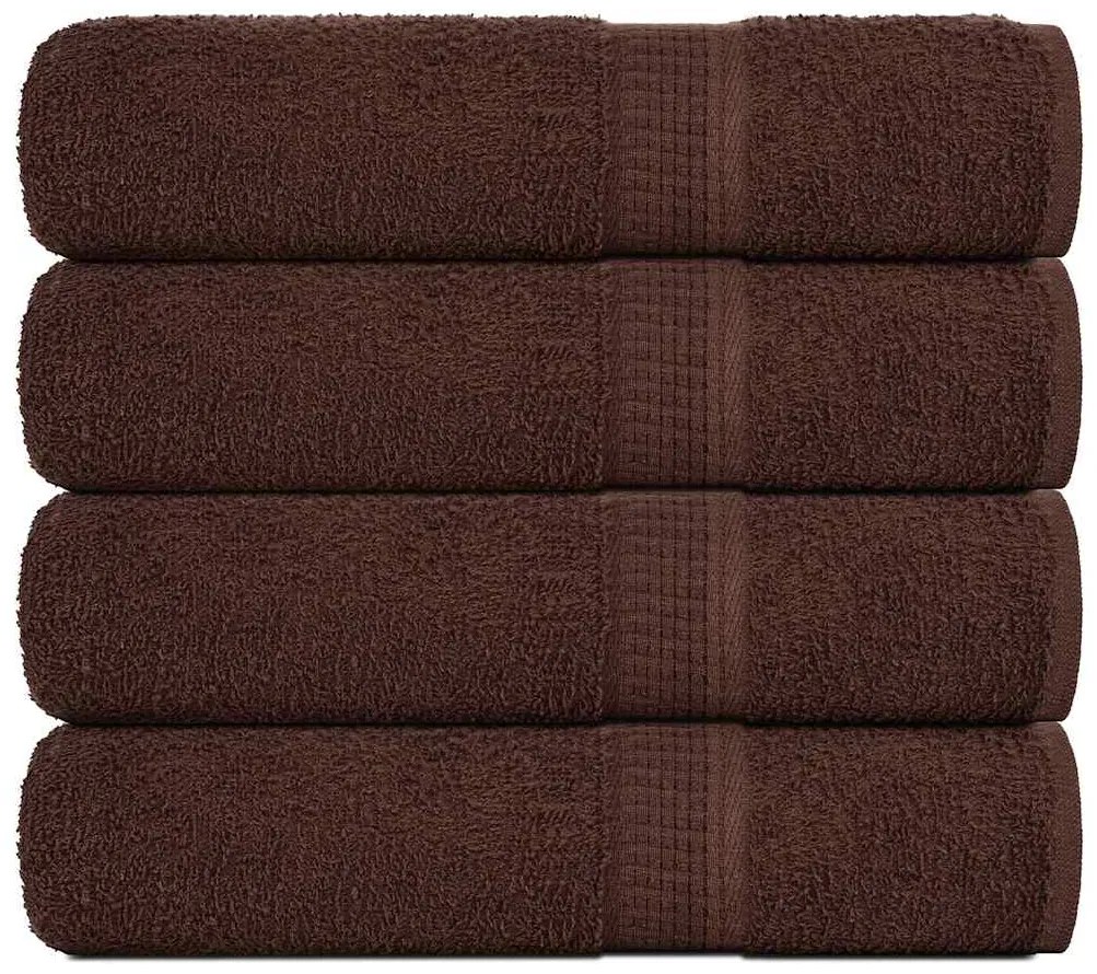 Toalhas de banho 4 pcs 100x150 cm 360 gsm 100% algodão castanho