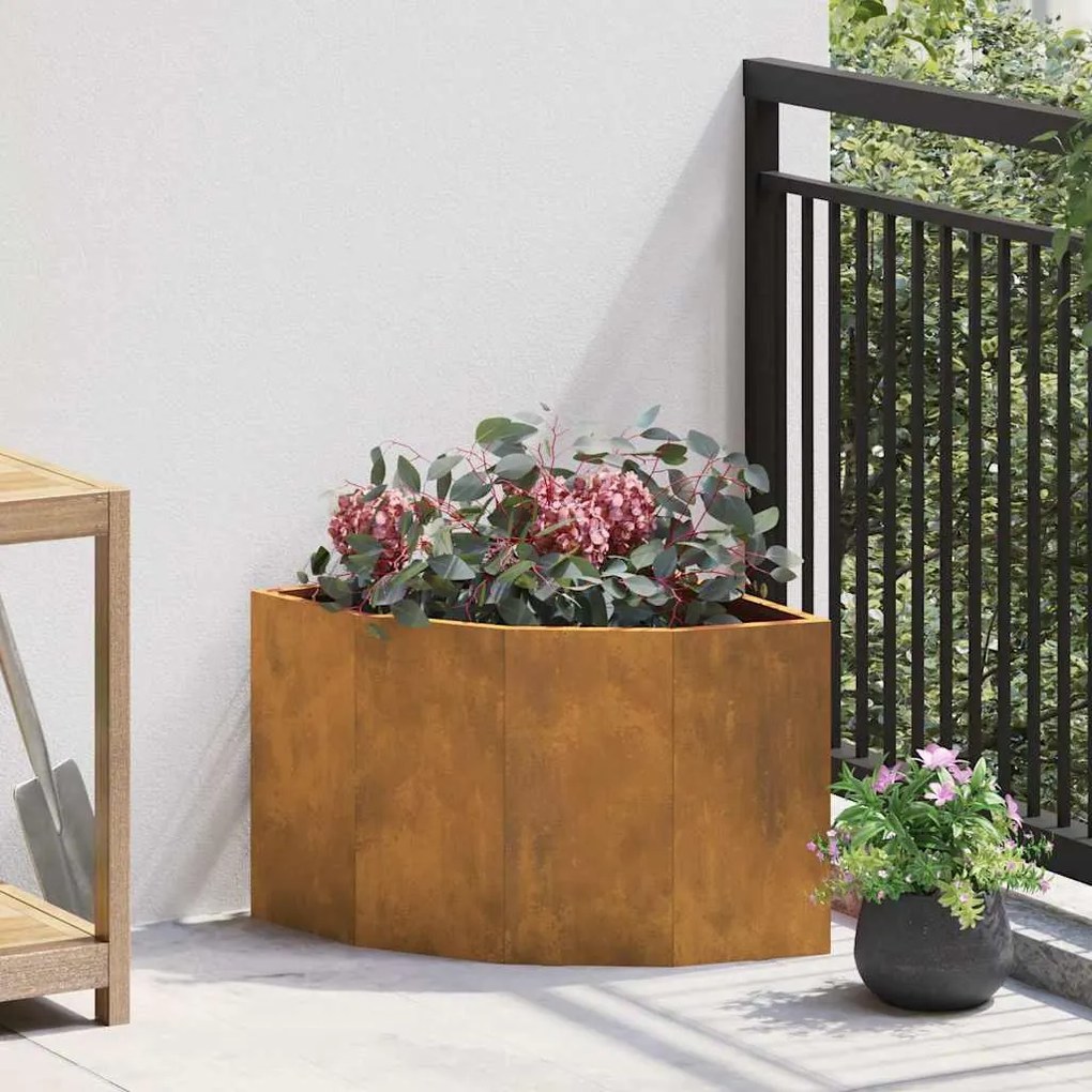 vidaXL Vaso de Canto Ferro Enferrujado 45 x 45 x 35 cm Aço corten