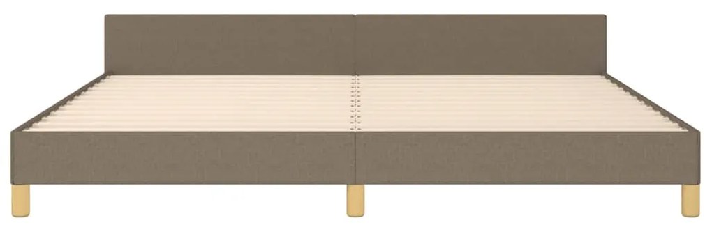 Cama sem colchão 200x200 cm tecido cinzento-acastanhado