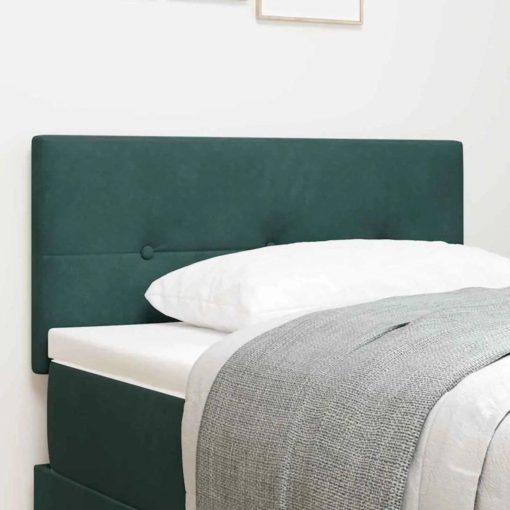 Cabeceira vidaXL Almofadada Verde Escuro 80 cm Veludo
