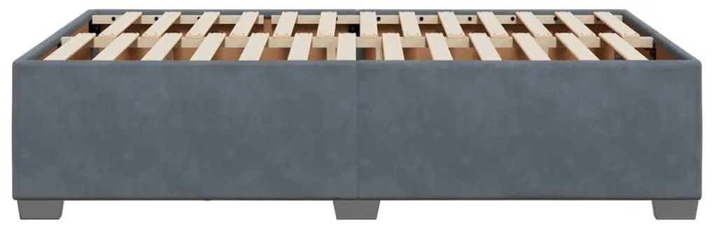 Estrutura de cama sem colchão 120x200 cm veludo cinzento-escuro