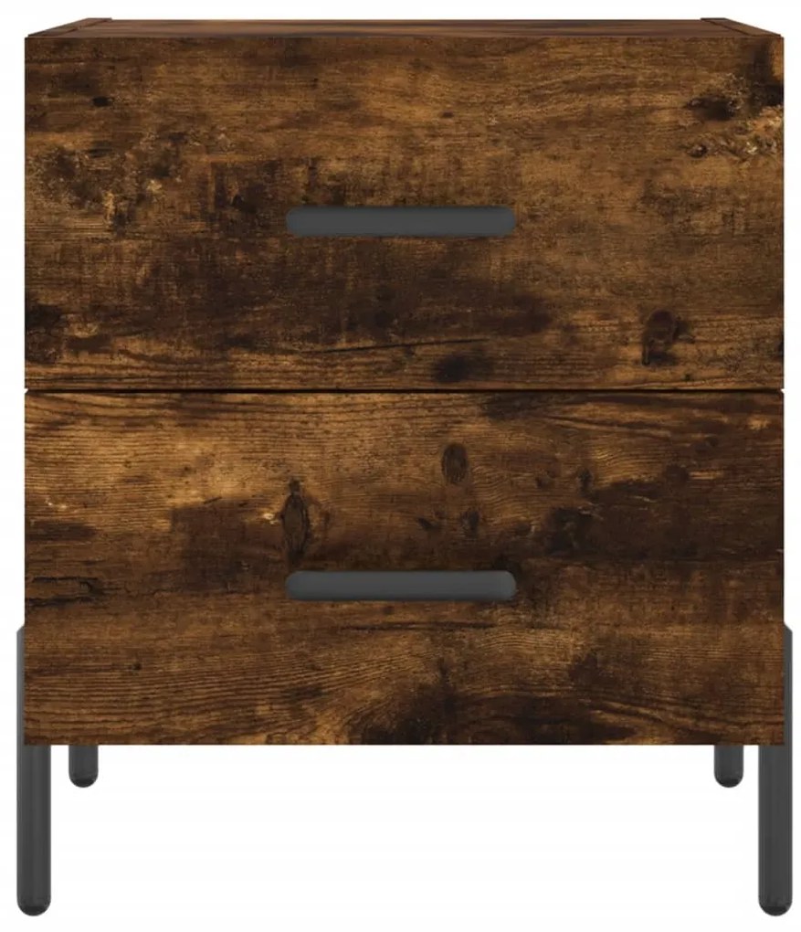 Mesa de cabeceira 2 pcs derivados de madeira carvalho fumado