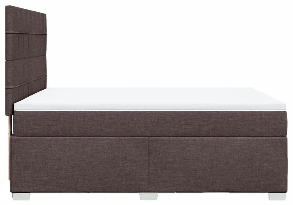 Cama com molas/colchão 140x190 cm tecido castanho-escuro