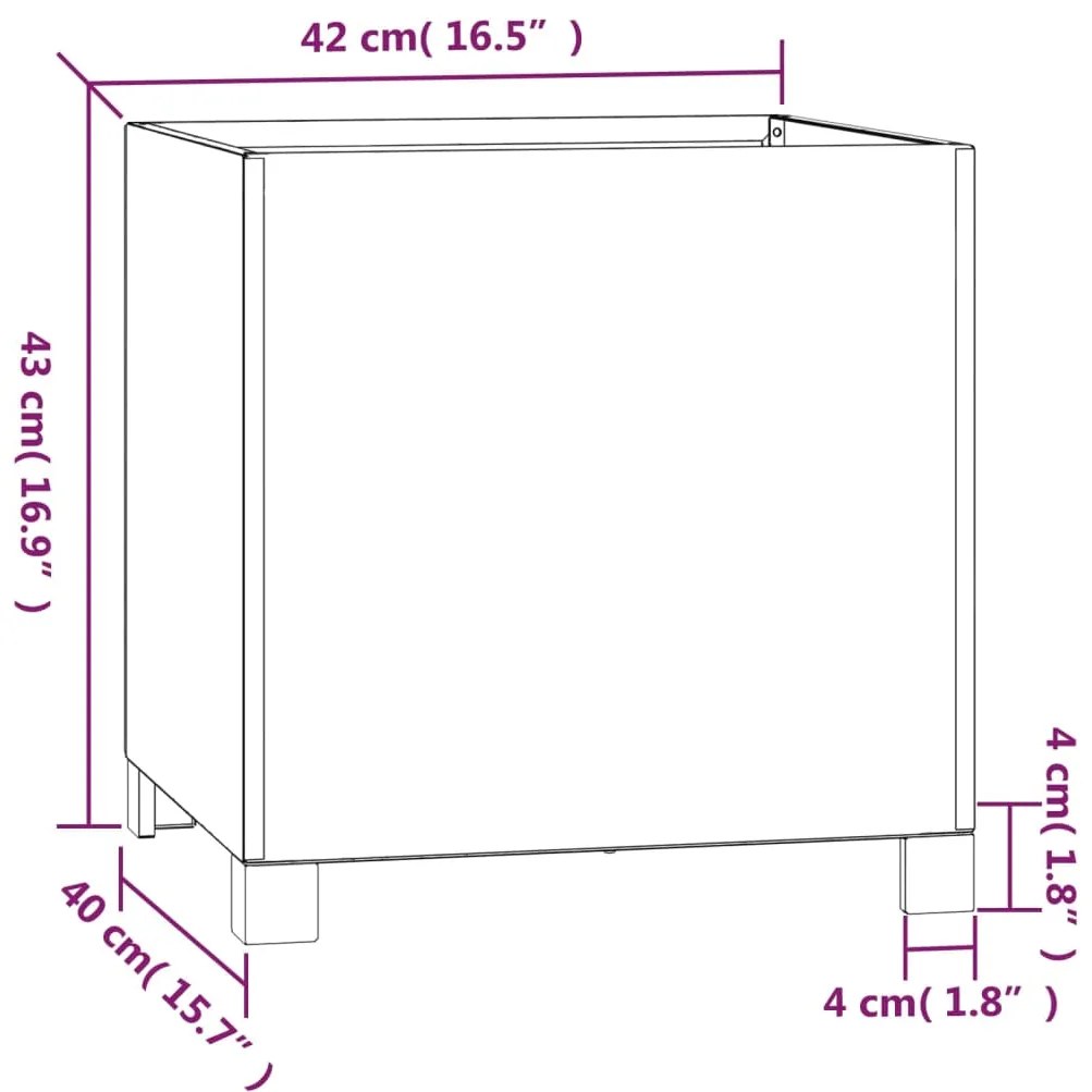 Vaso/floreira com pernas 42x40x43 cm aço corten cor enferrujado