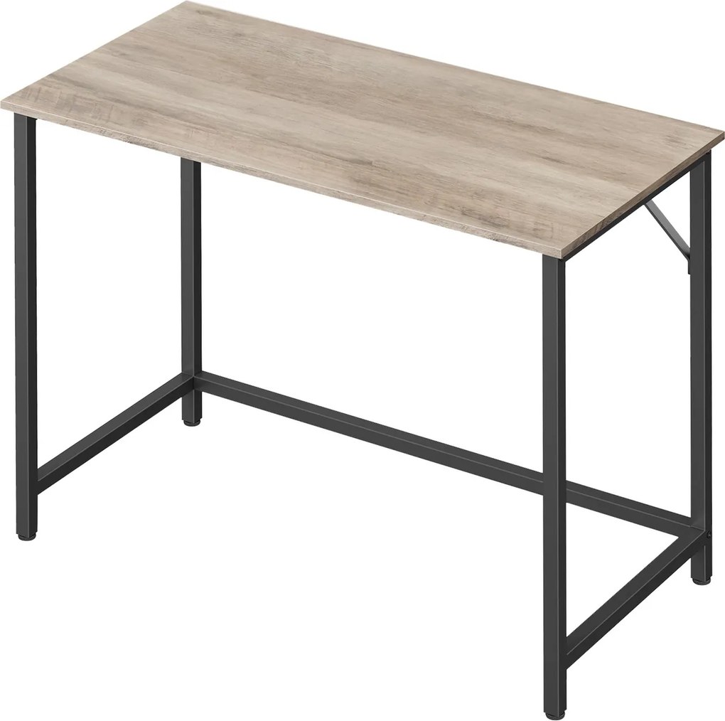 Secretária para escritório em casa 100 x 50 x 75,5 cm, mesa de computador estável, fácil de montar Greige + Preto