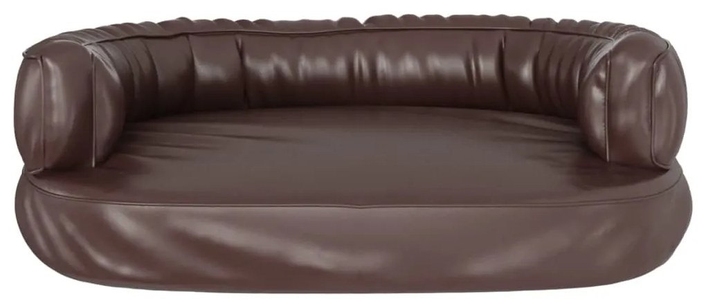 Cama p/ cães espuma ergonómico 60x42cm couro artific. castanho