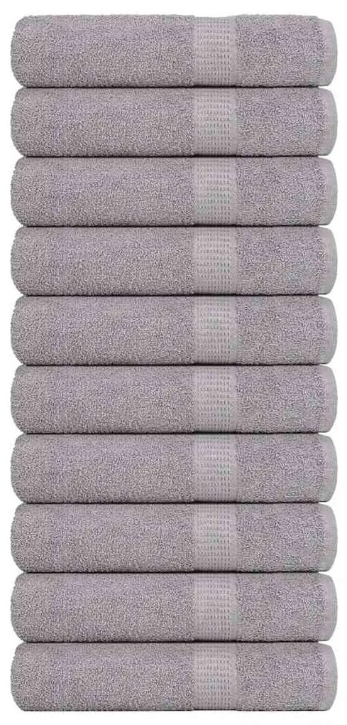 vidaXL Toalhas de mãos 10 pcs 50x100 cm 360 gsm 100% algodão cinzento