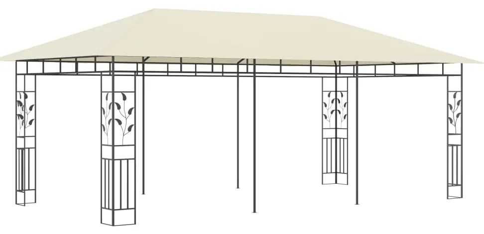 Gazebo com rede mosquiteira 6x3x2,73 m creme