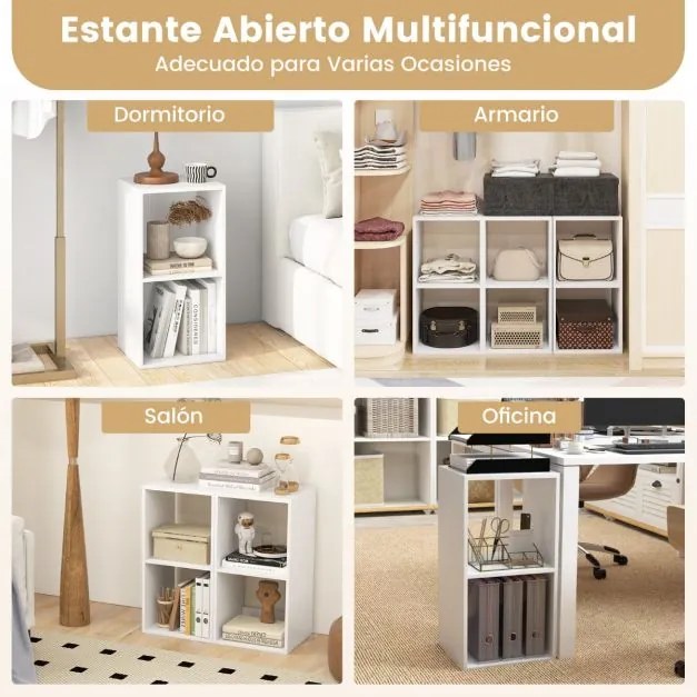 Estante com 2 cubos anti-inclinação 35 x 33 x 33 x 69,5 cm Branco