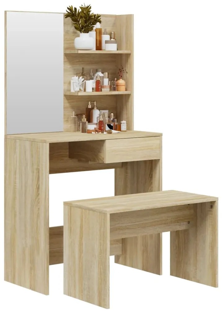 Conjunto toucador 74,5x40x141 cm cor carvalho sonoma