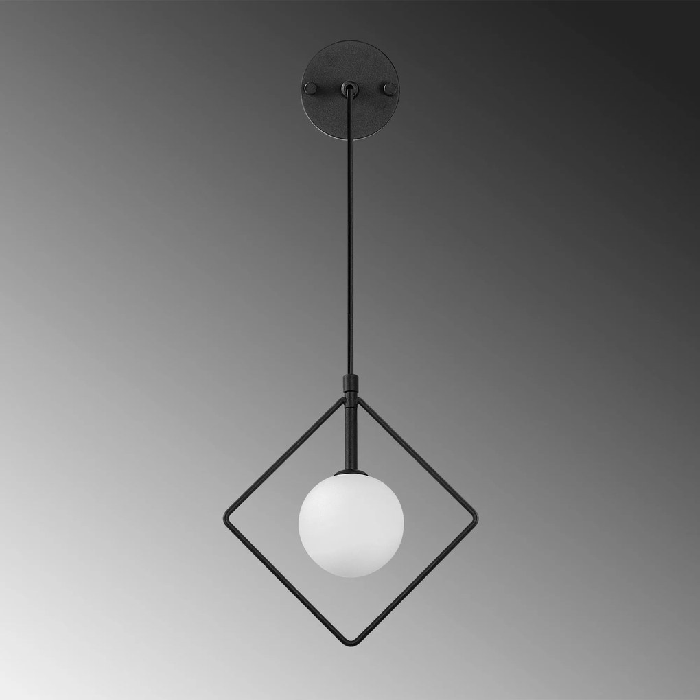 Candeeiro de Parede Geometri – Preto e Branco – 24 x 15 cm