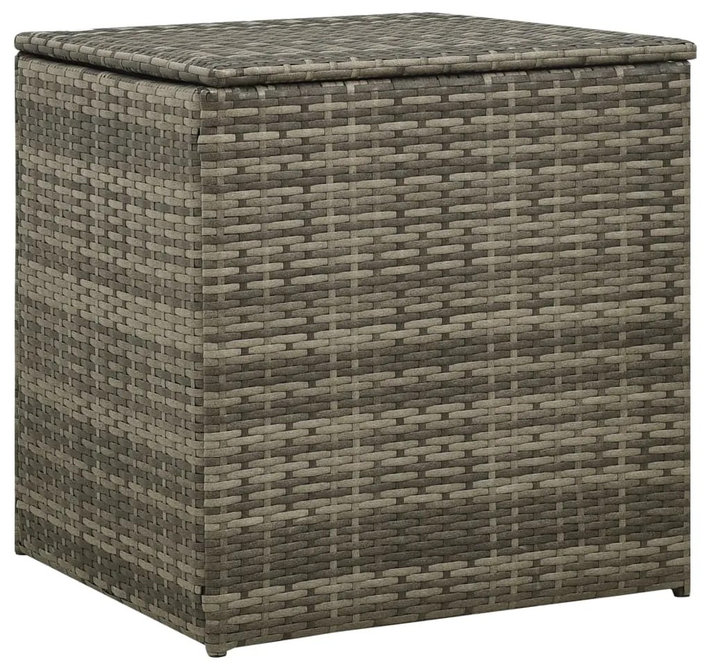 4 pcs conjunto lounge de jardim c/ almofadões vime PE cinzento