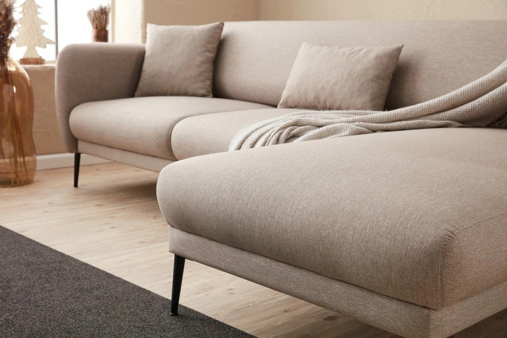 Sofá-cama de canto Venus – Creme – 265 cm x 80 cm x 163 cm