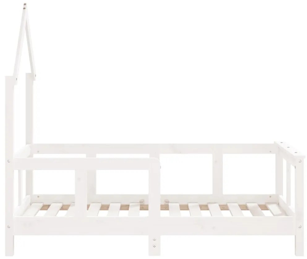 Estrutura de cama infantil 70x140 cm pinho maciço branco