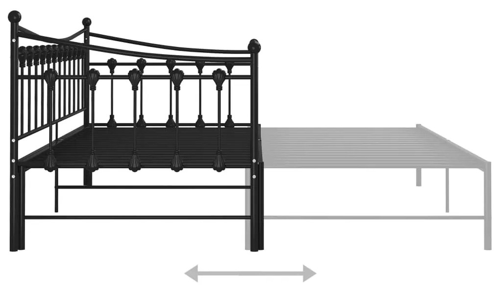 Estrutura sofá-cama de puxar 90x200 cm metal preto