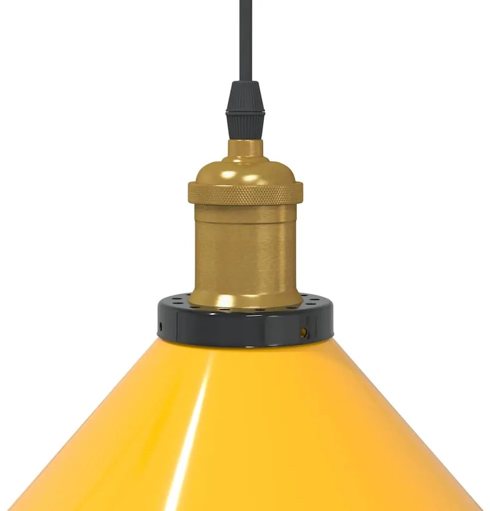 Candeeiro suspenso regulável altura E27 amarelo brilhante Ø22cm