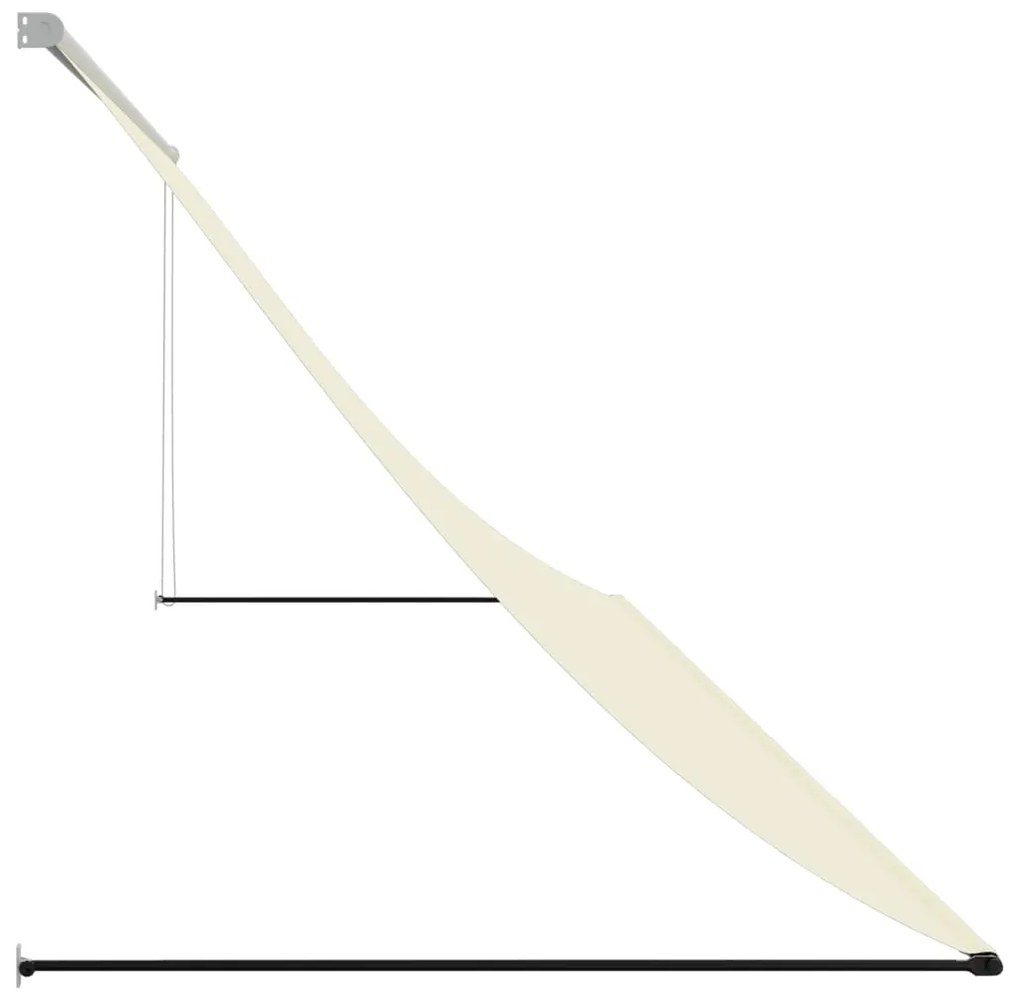 Toldo retrátil 350x150 cm tecido e aço cor creme