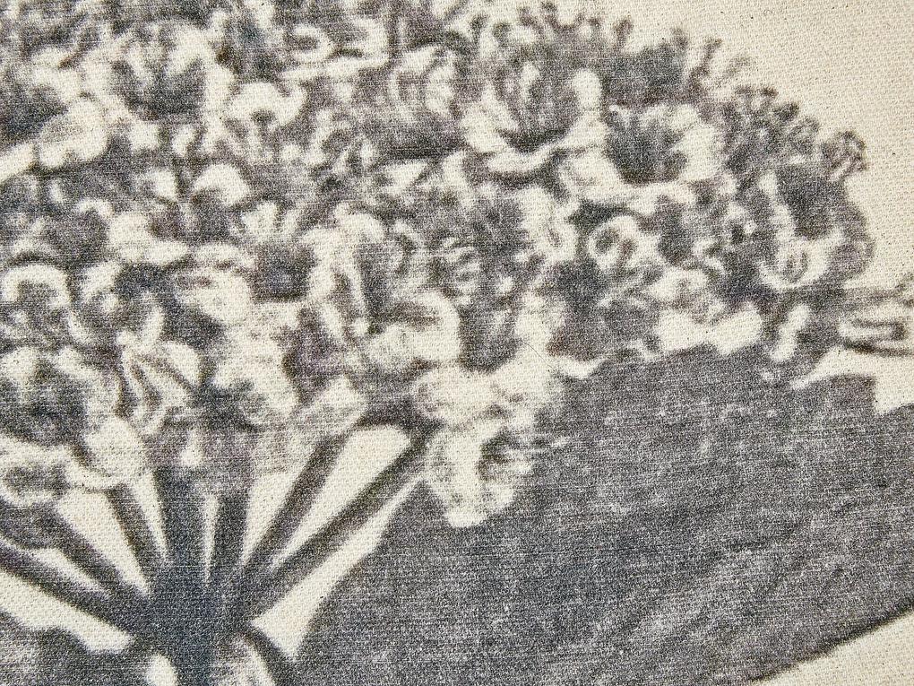Conjunto de 2 almofadas decorativas com motivo de flor em algodão creme e cinzento 45 x 45 cm ROSEMARY Beliani
