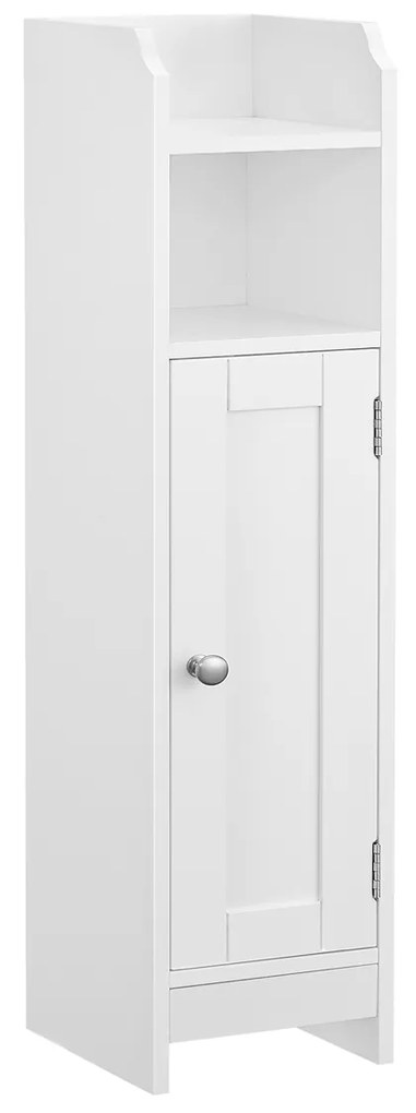 Gabinete de banheiro VASAGLE, Gabinete de banheiro, Gabinete de banheiro, Prateleira de banheiro fina, Prateleiras ajustáveis, Economia de espaço, Fácil montagem, Branco BBC310W01