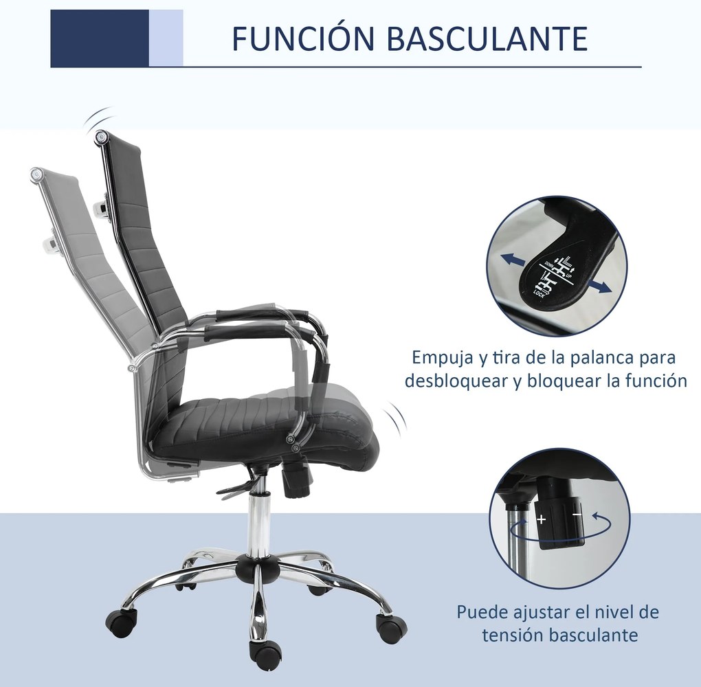 Vinsetto Cadeira de Escritório Ergonômica Giratoria 360° Inclinável co