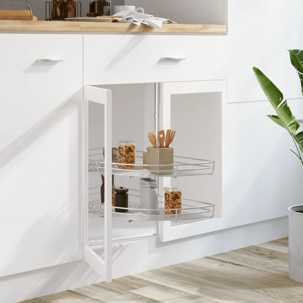 50973 vidaXL Unidade cestos p/ cozinha 2 pcs 180 graus 85x44x80 cm