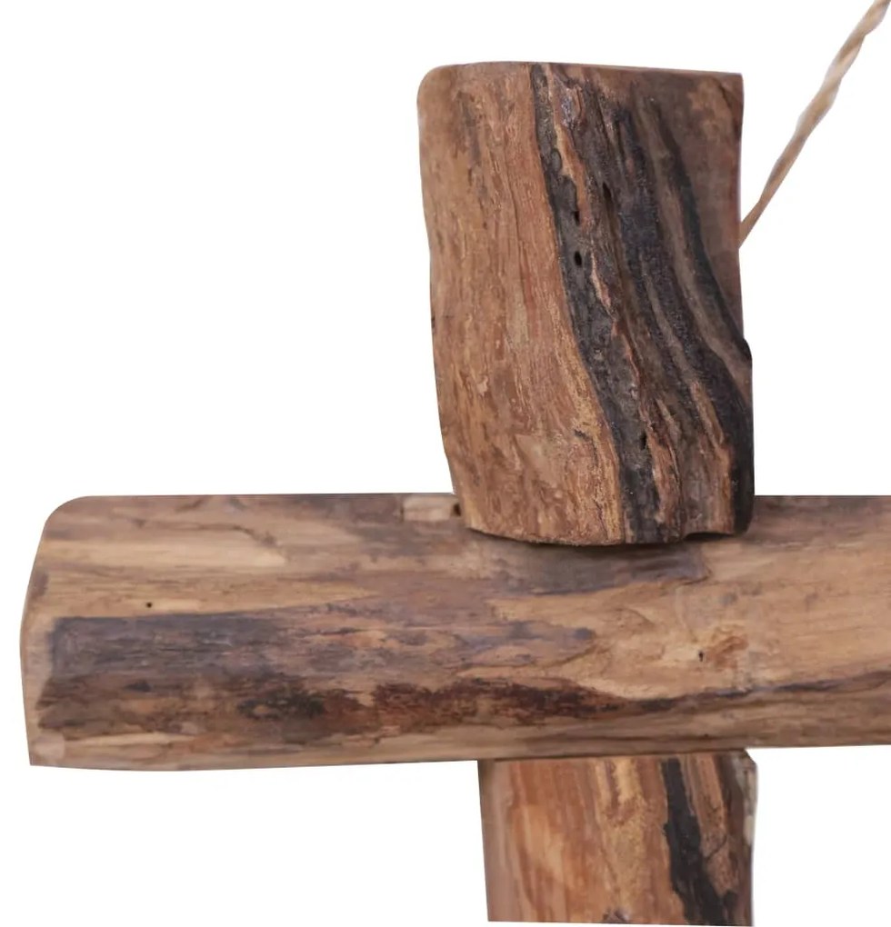 Espelho de troncos 50x50 cm madeira de teca reciclada natural