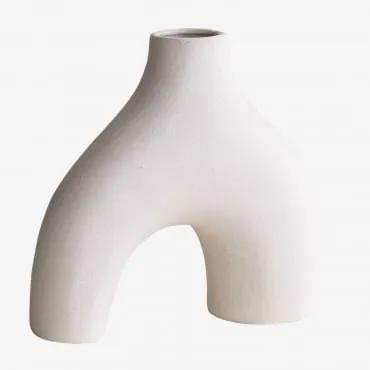Vaso em Cerâmica Sarkis Branco - Sklum