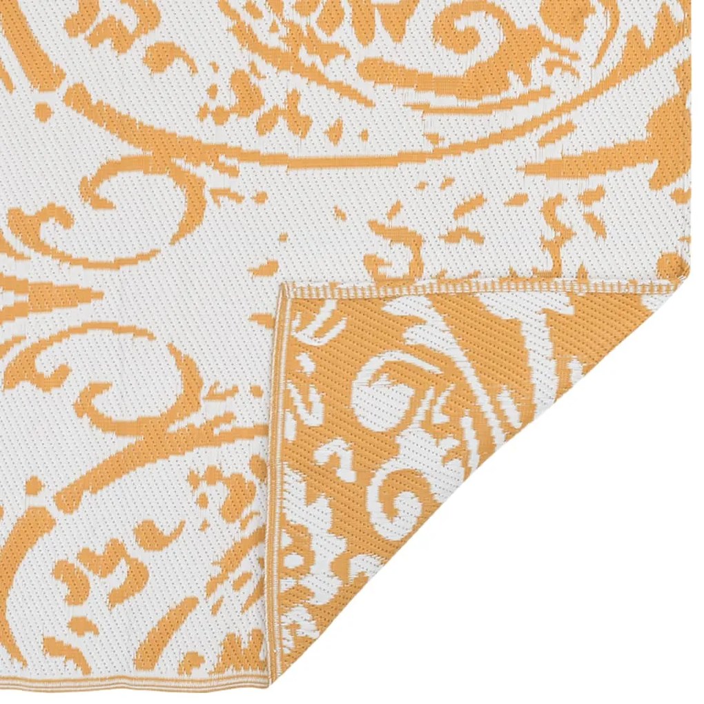 Tapete de exterior 190x290 cm ARAKIL PP laranja e branco