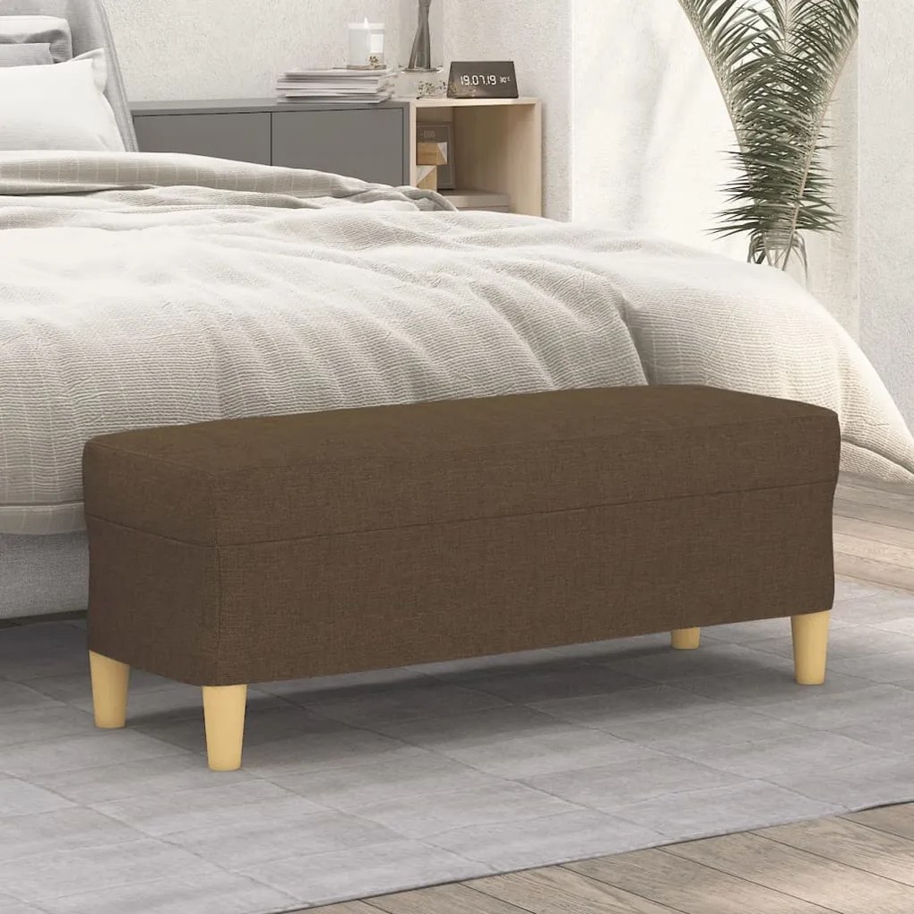 Banco 100x35x41 cm Tecido Castanho