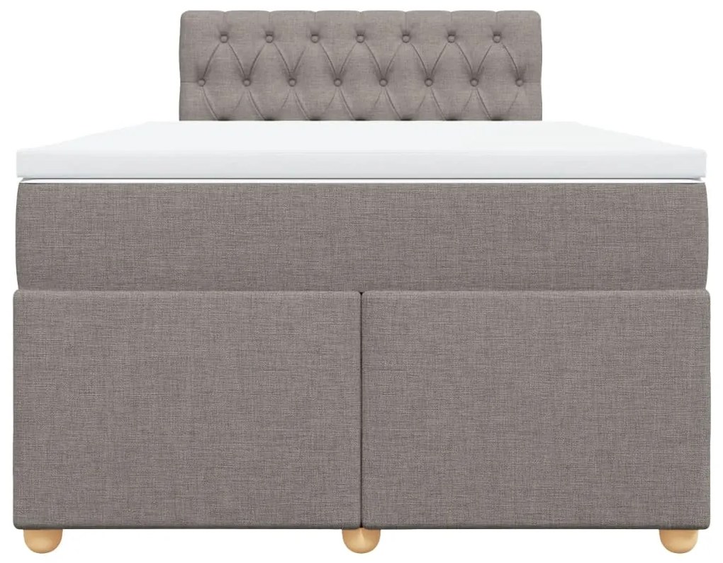 Cama boxspring c/ colchão 120x190cm tecido castanho-acinzentado