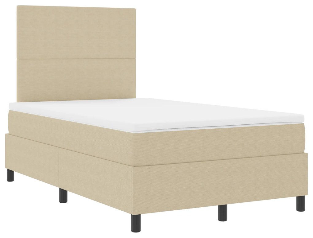 Cama Box Spring com Colchão Verde Claro Cinza 120x200 cm Tecido de Vel