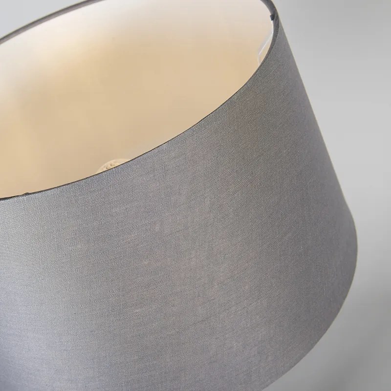 Candeeiro de mesa em aço com cúpula cinzenta 35 cm ajustável - Parte Moderno