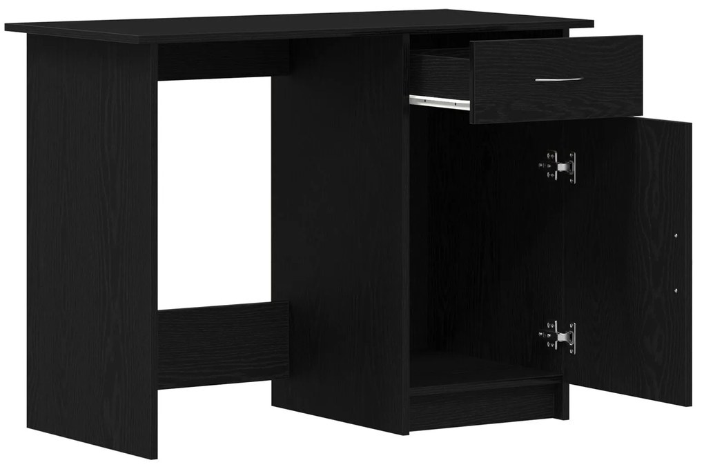 Escrivaninha vidaXL Preta em Carvalho 100x50x76 cm em Madeira de Engen