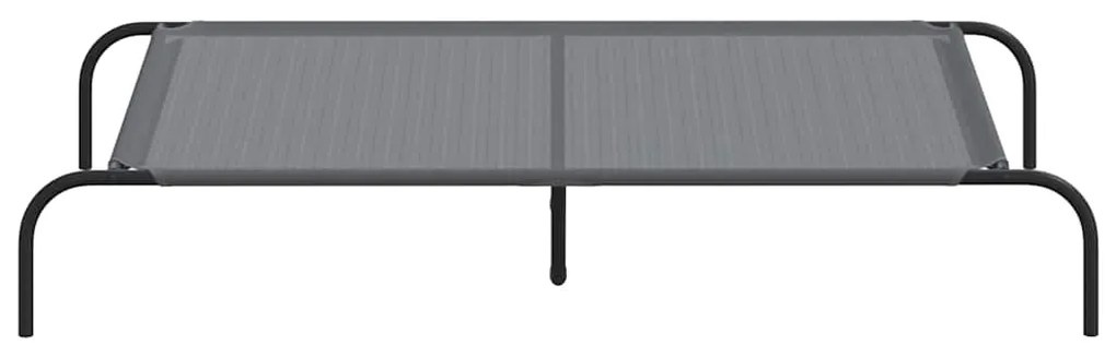 Cama para cães elevada 130x80x20 cm Textilene e aço cinzento