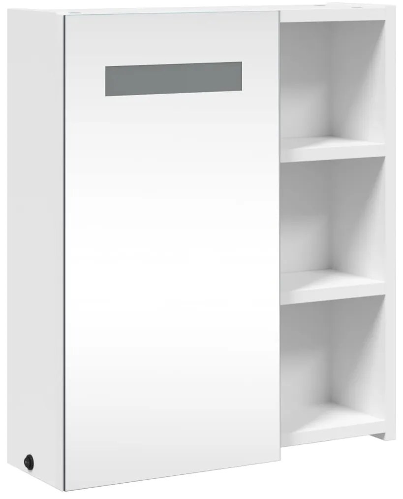 Armário espelhado p/ casa de banho c/ LEDs 45x13x52 cm branco