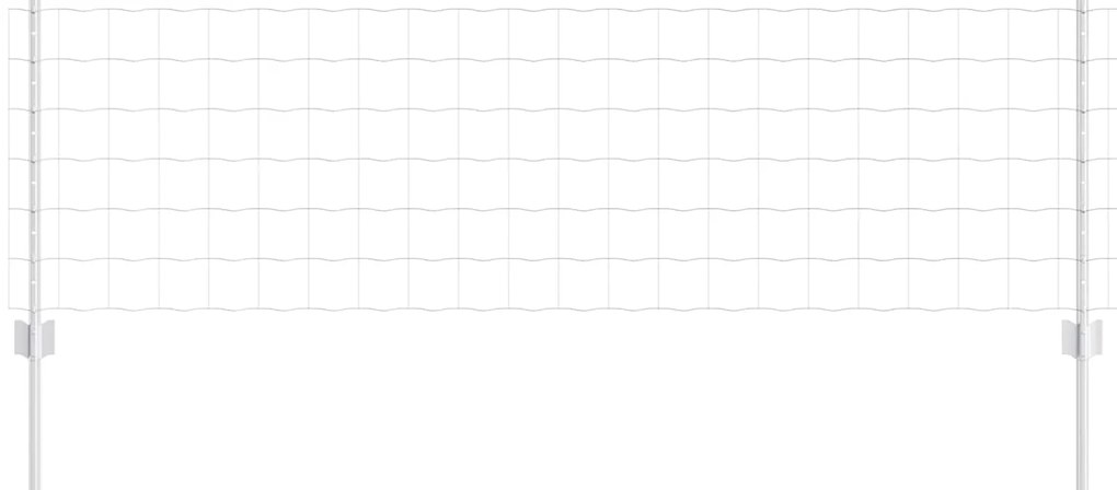 vidaXL Cerca e Poste Prateado 0,6 x 25 m Aço