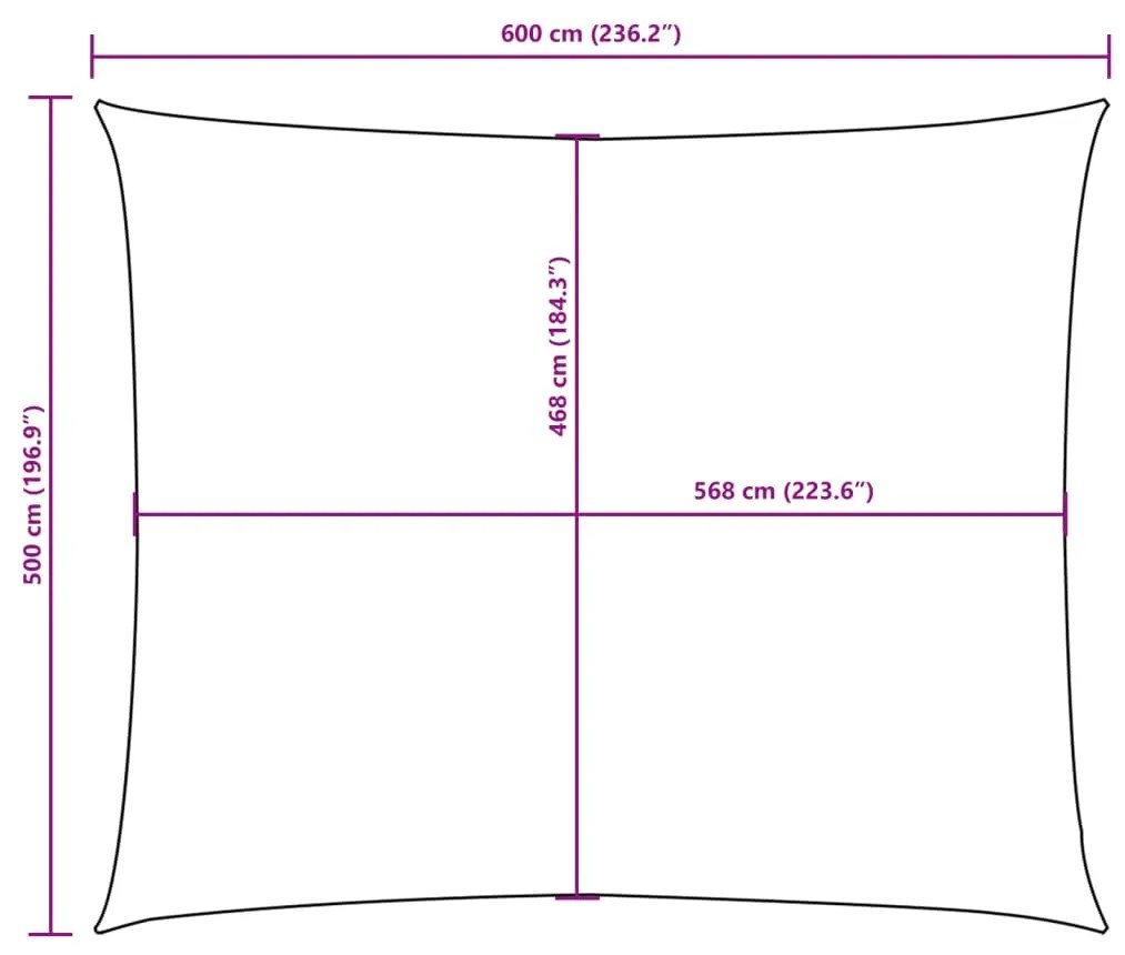 Para-sol estilo vela tecido oxford retangular 5x6m verde-escuro