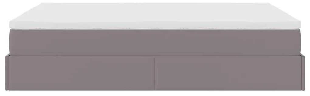 Estrutura de cama otomana com colchão 140x190 cm cinzenta