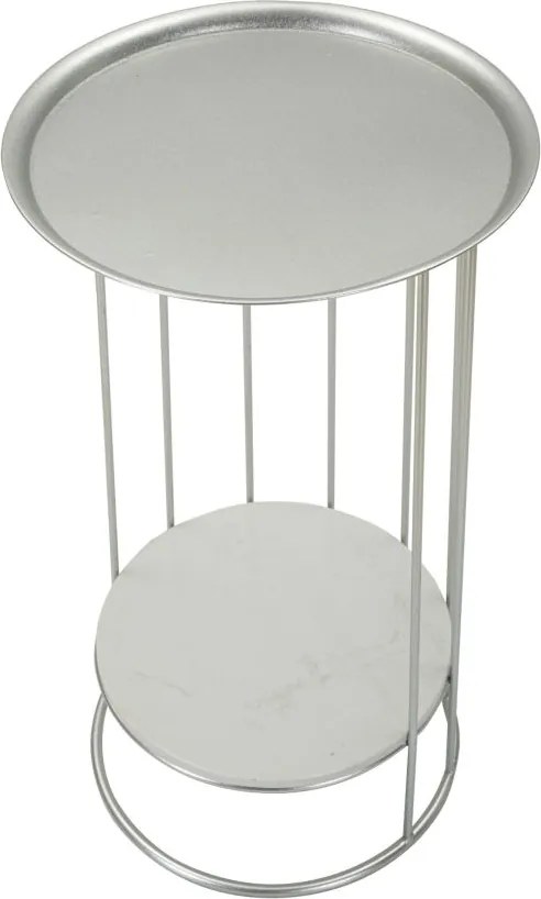 MESA DE APOIO TOWERY Ø 40X76 CM PRATEADA