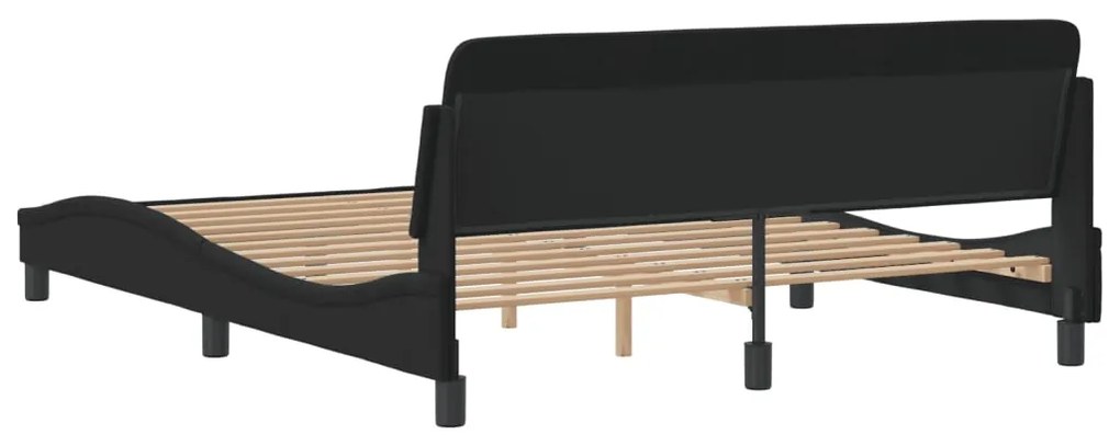 Estrutura de cama sem colchão 160x200 cm veludo preto